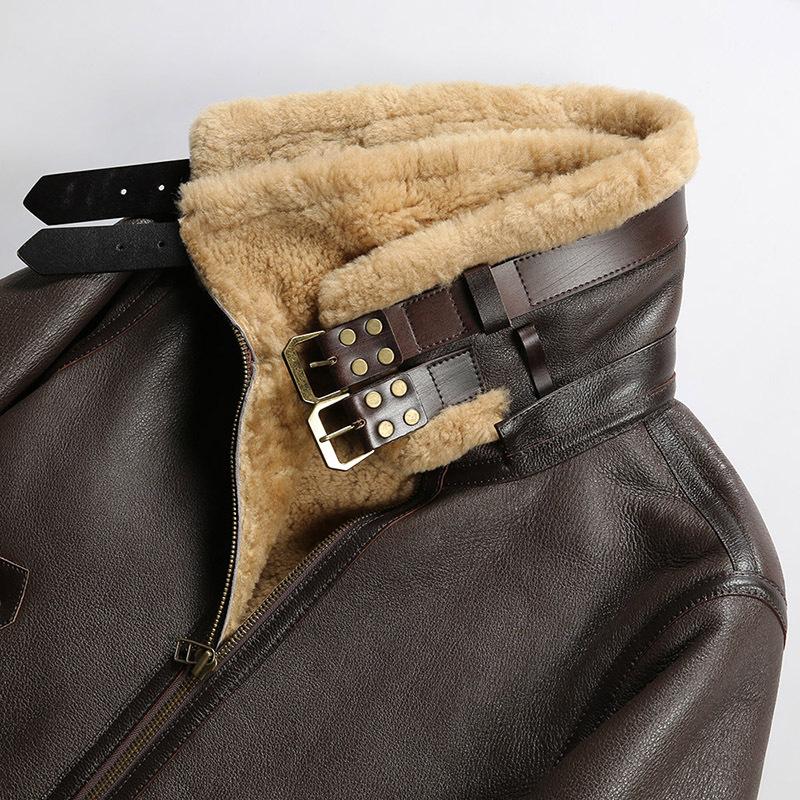 B-3 Double-layer Collar Sheepskin Jacket