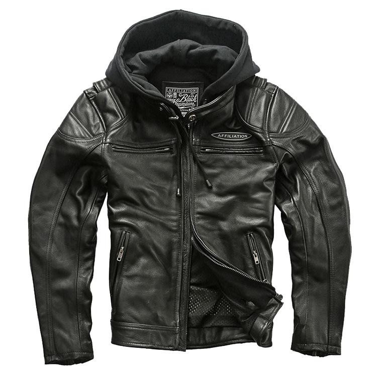 Harley-Davidson Leather Motorcycle Jacket with Detachable Hood