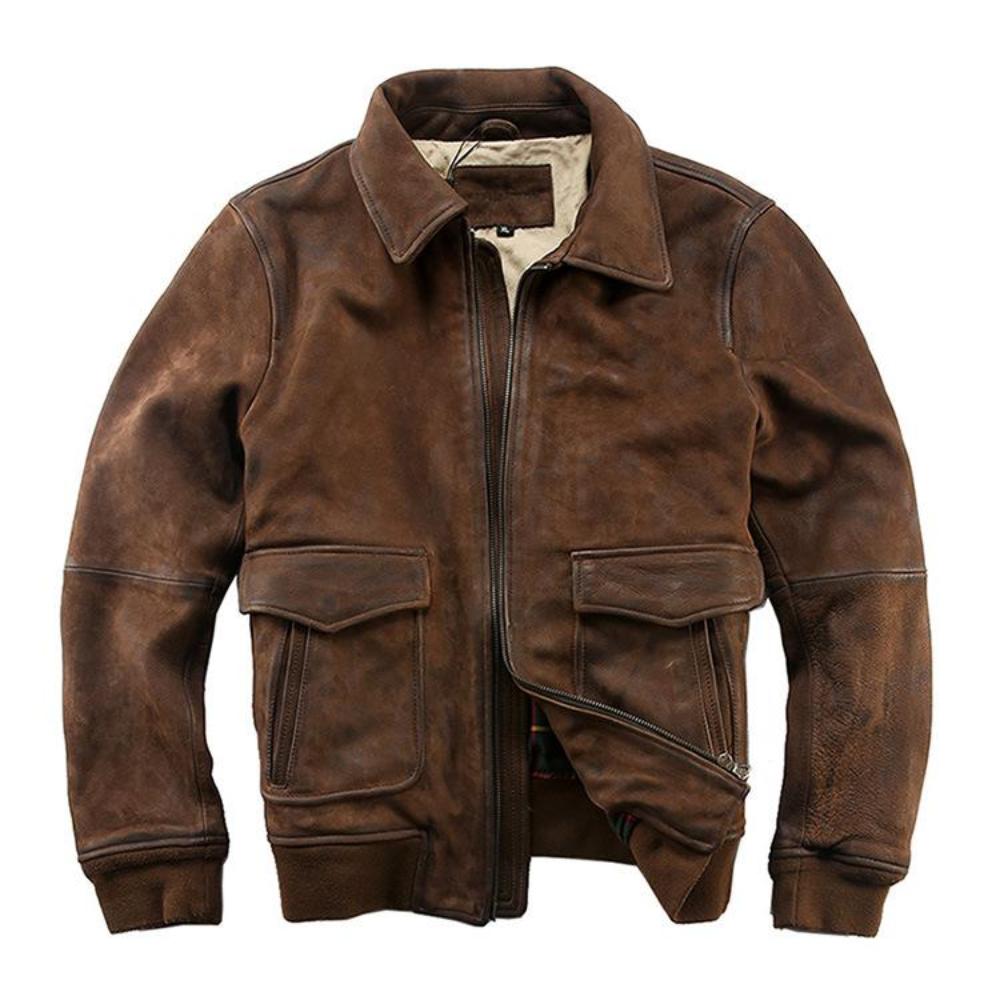 A2 Men's Full-grain Leather Flight Jacket | WWII-Inspired Classic