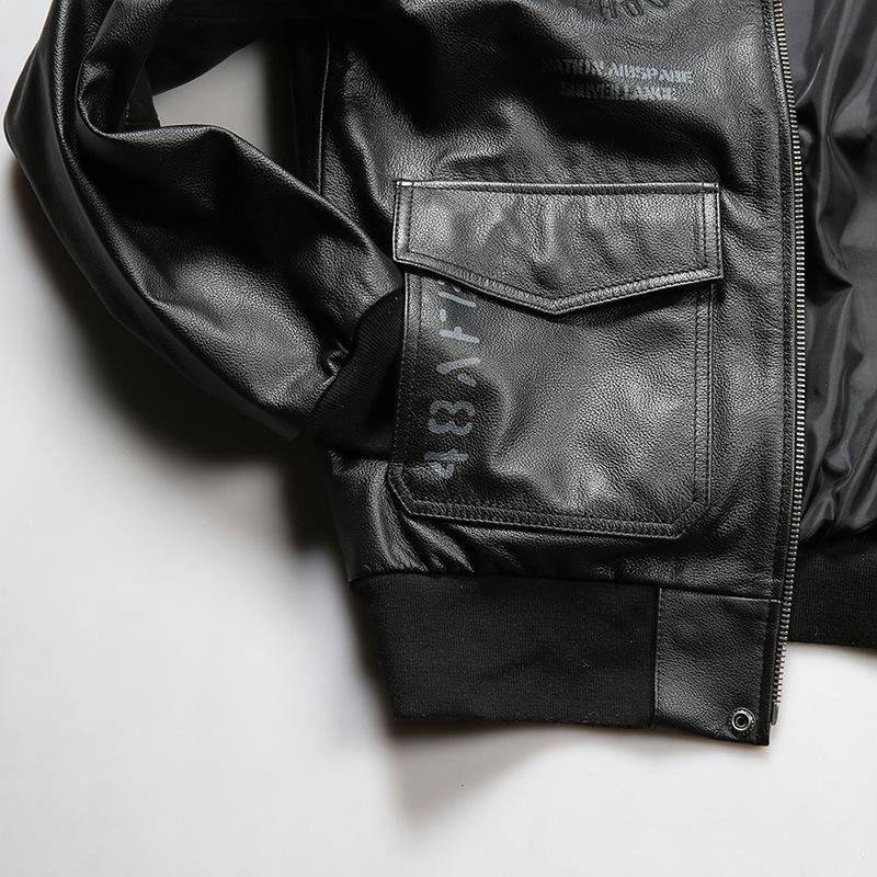 Embroidery A2 Aviator Leather Jacket