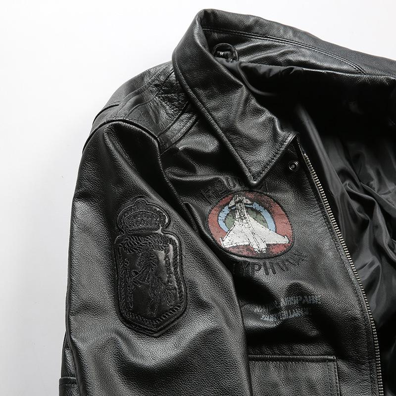 Embroidery A2 Aviator Leather Jacket