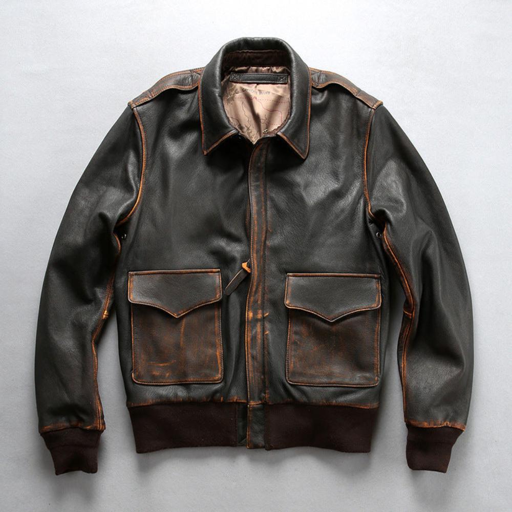 Men's Washed Goatskin A2 Flight Jacket | WWII-Inspired Classic
