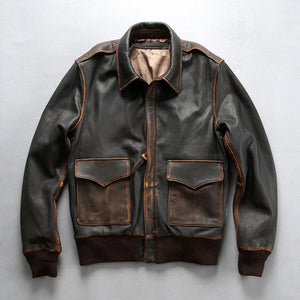 Men's Washed Goatskin A2 Flight Jacket | WWII-Inspired Classic