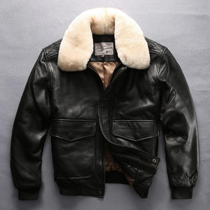 Men’s G-1 Air Force Sheepskin Bomber Jacket | Detachable Wool Collar