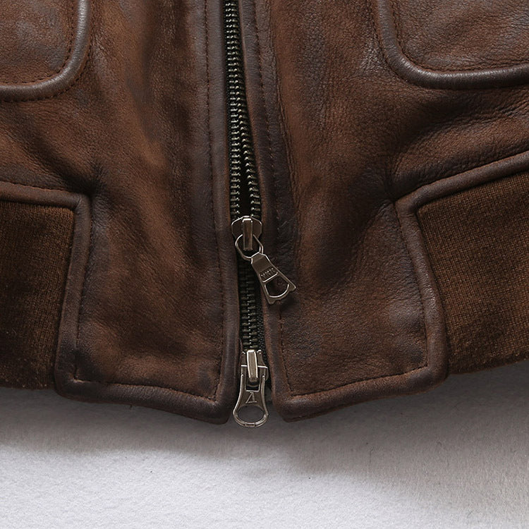 A2 Men's Full-grain Leather Flight Jacket | WWII-Inspired Classic