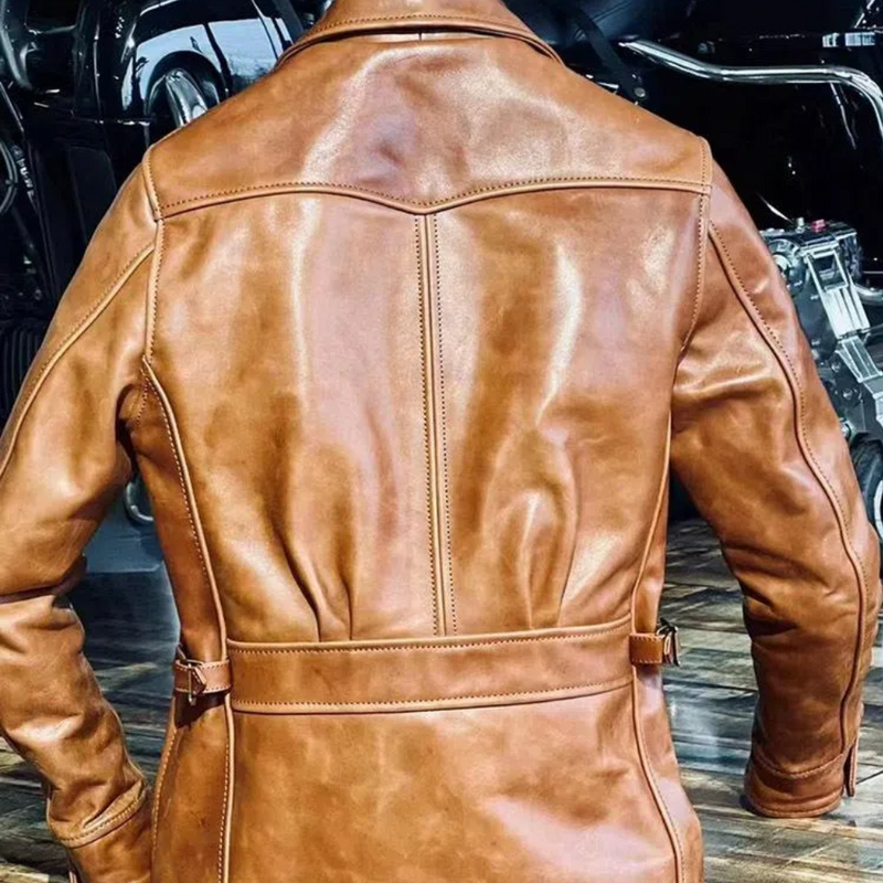 Men's Waxed Vegetable-Tanned Horsehide Leather Jacket