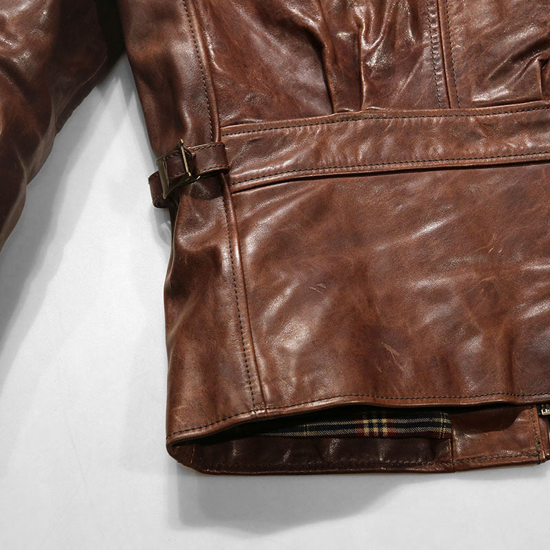 Men's Waxed Vegetable-Tanned Horsehide Leather Jacket