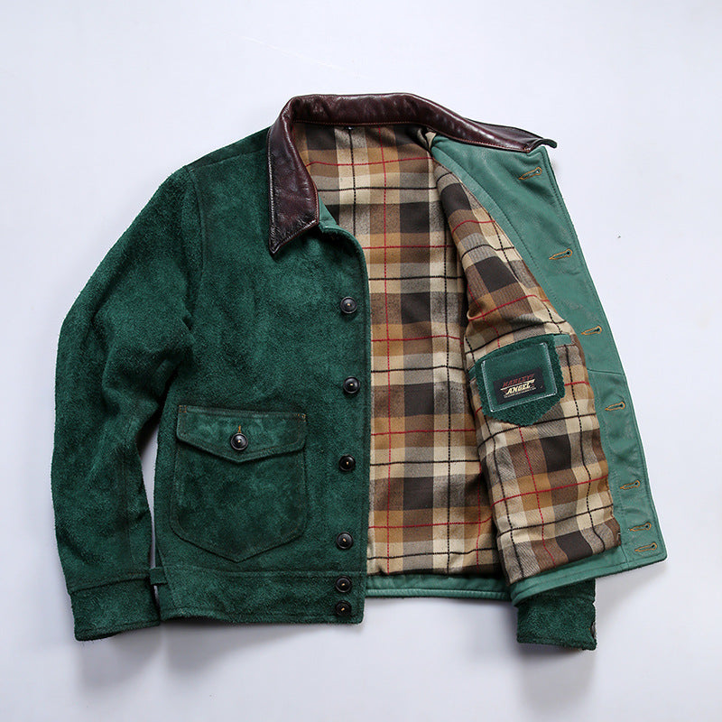 Men's Full-grain Leather Brown & Green