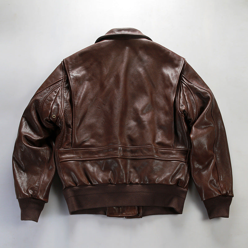 G-1 Flight Leather Bomber Jacket Detachable Wool Collar – Timeless WWII Aviation Legacy