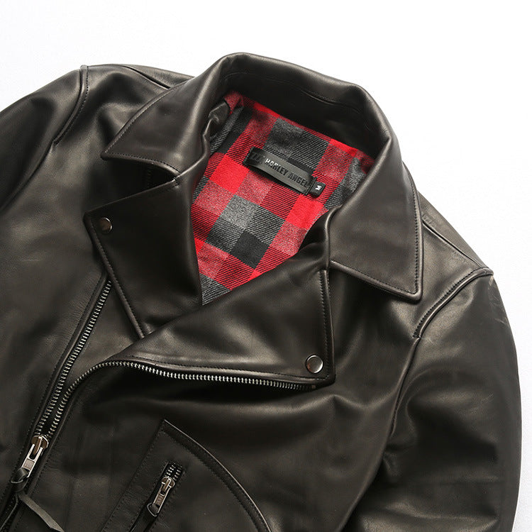 Italian Crazy Horse Leather Motorcycle Jacket | Premium Full-Grain Leather