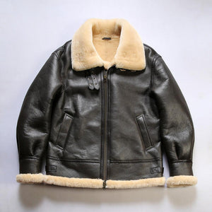 B-3 USA Sheepskin Bomber Jacket – WWII Inspired Shearling Style
