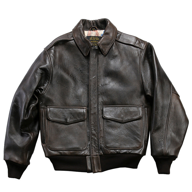 A2 Thickened Flight Jacket New Zealand Sheepskin Leather