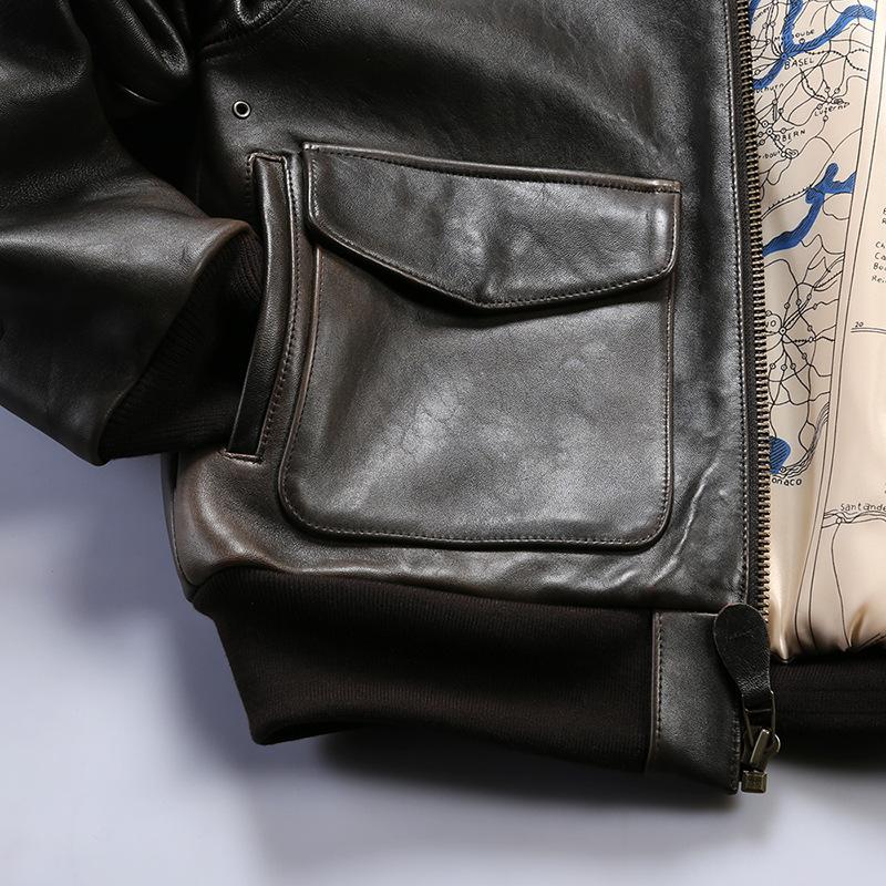 A2 Thickened Flight Jacket New Zealand Sheepskin Leather