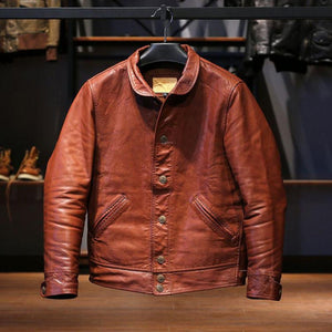 Einstein-Style Men's Goat Leather Jacket | Classic Elegance