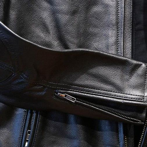 Detachable Harley Genuine Leather Men's Motorcycle Top Grain Cowhide Jacket