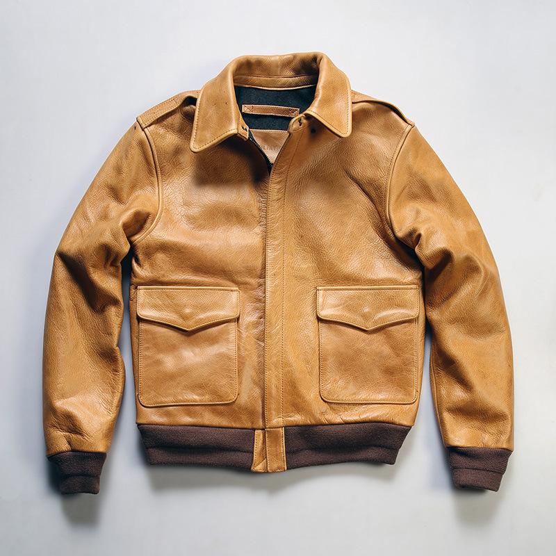 Men's Thickened A-2 Flight Leather Jacket
