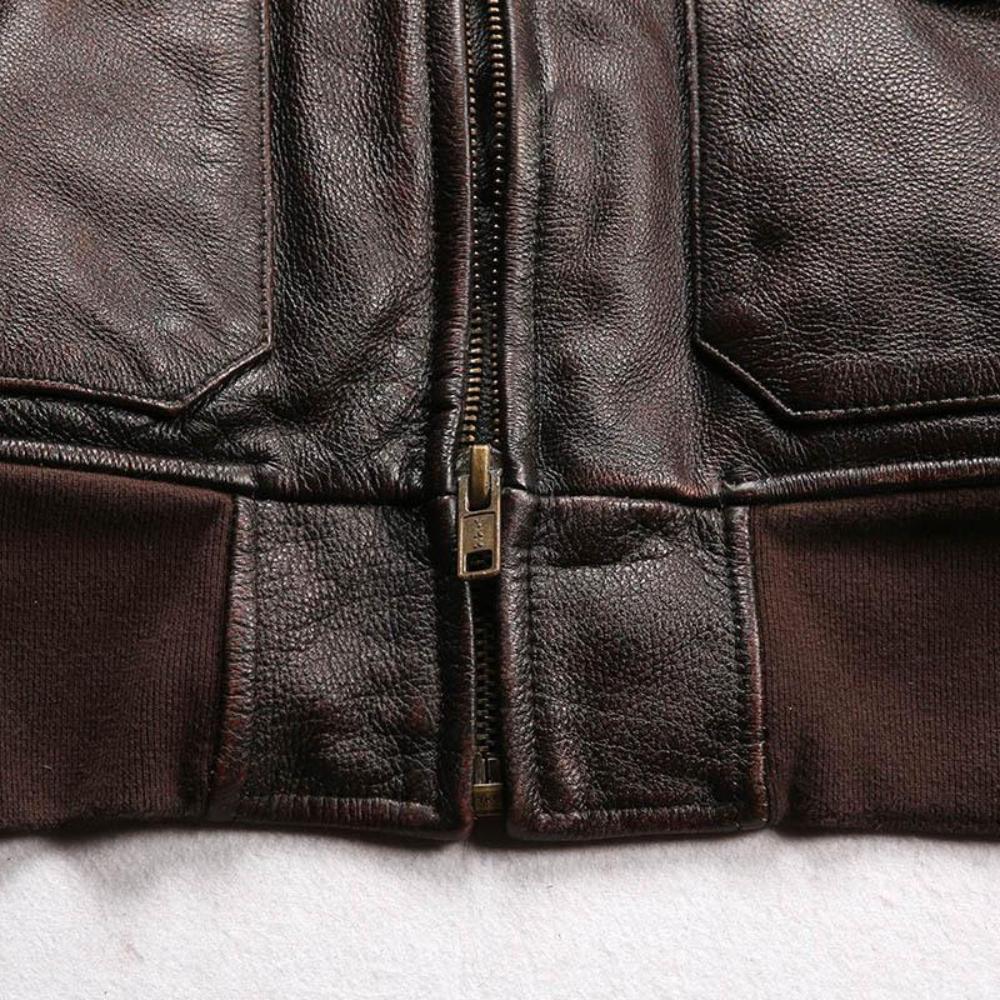 U.S.A G-1 Flight Leather Jacket Detachable Wool Collar