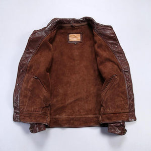 Einstein-Style Men's Goat Leather Jacket | Classic Elegance