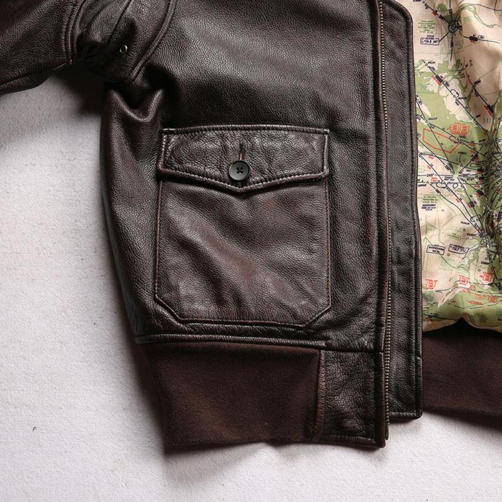 U.S.A G-1 Flight Leather Jacket Detachable Wool Collar
