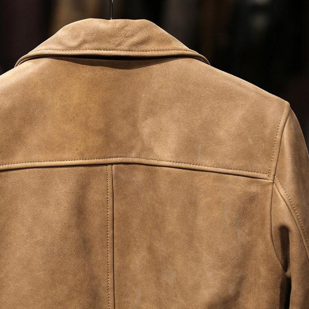 Men's Full-Grain Aviator Leather Jacket – Durable & Timeless Design