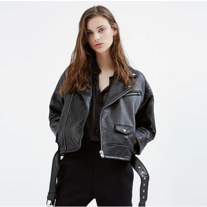 Women's luxury studded sheepskin biker suit